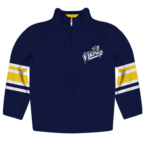 Augustana Universtiy Vikings AU Vive La Fete Game Day Navy Quarter Zip Pullover Stripes on Sleeves - Vive La Fête - Online Apparel Store