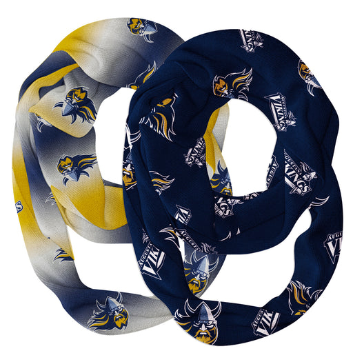 Augustana Vikings Vive La Fete All Over Logo Game Day Collegiate Women Set of 2 Light Weight Ultra Soft Infinity Scarfs