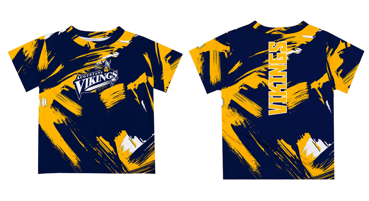 Augustana University Vikings AU Vive La Fete Boys Game Day Blue Short Sleeve Tee Paint Brush - Vive La Fête - Online Apparel Store