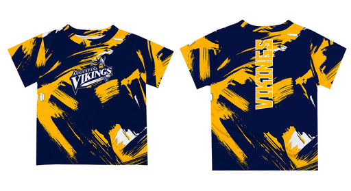 Augustana University Vikings AU Vive La Fete Boys Game Day Blue Short Sleeve Tee Paint Brush - Vive La Fête - Online Apparel Store