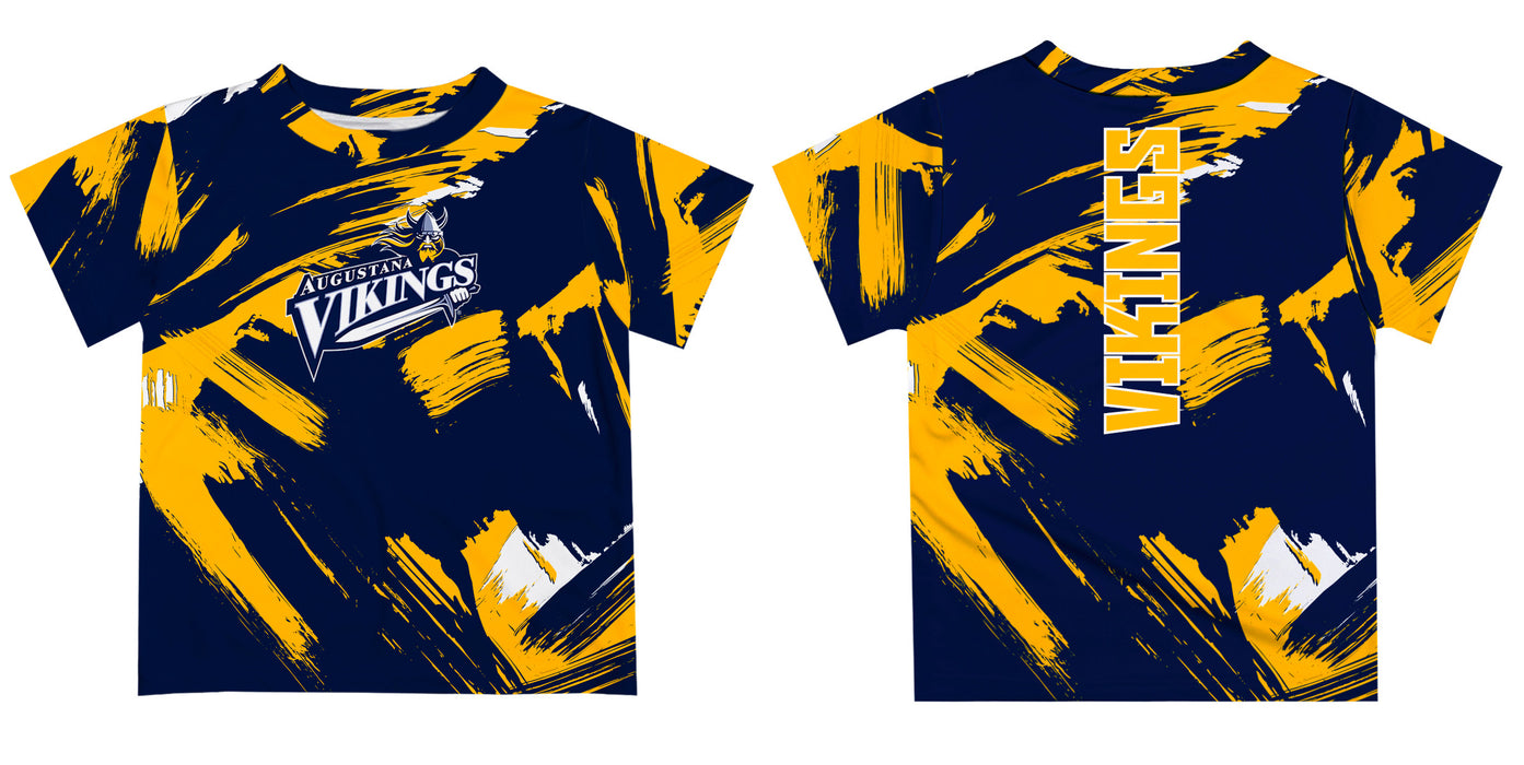 Augustana University Vikings AU Vive La Fete Boys Game Day Blue Short Sleeve Tee Paint Brush - Vive La Fête - Online Apparel Store
