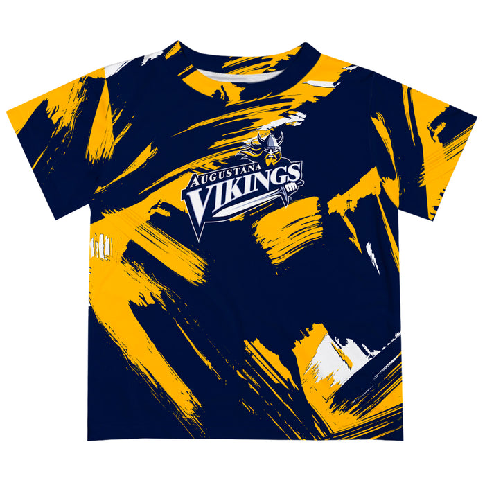 Augustana University Vikings AU Vive La Fete Boys Game Day Blue Short Sleeve Tee Paint Brush