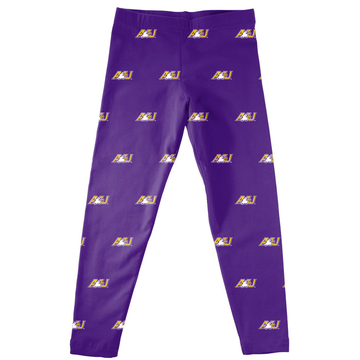 Ashland Eagles AU Vive La Fete Girls Game Day All Over Logo Elastic Waist Classic Play Purple Leggings Tights