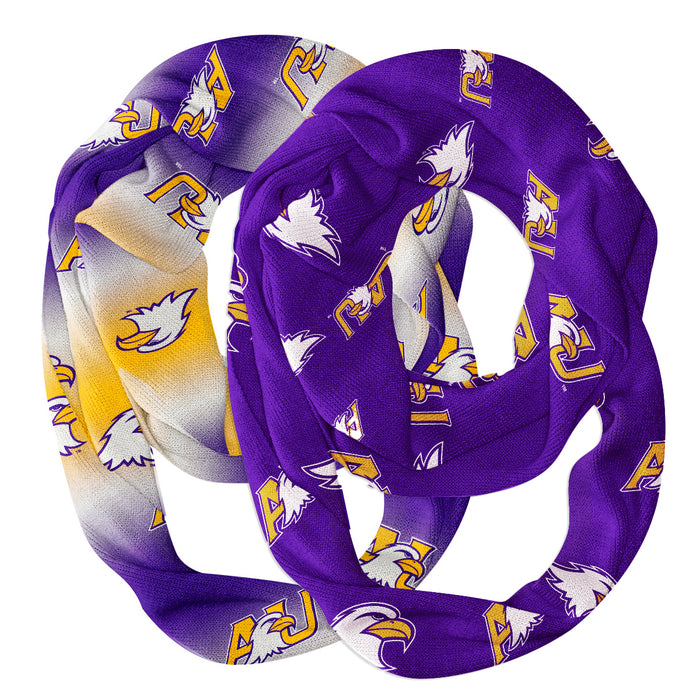 Ashland Eagles AU Vive La Fete All Over Logo Game Day Collegiate Women Set of 2 Light Weight Ultra Soft Infinity Scarfs