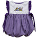 Ashland University AU Eagles Embroidered Purple Gingham Short Sleeve Girls Bubble