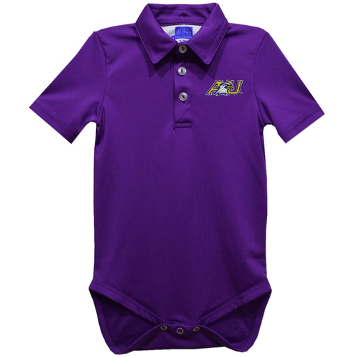 Ashland University AU Eagles Embroidered Purple Solid Knit Polo Onesie