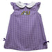 Ashland University AU Eagles Embroidered Purple Gingham A Line Dress