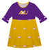 Ashland Eagles AU Vive La Fete Girls Game Day 3/4 Sleeve Solid Purple All Over Logo on Skirt