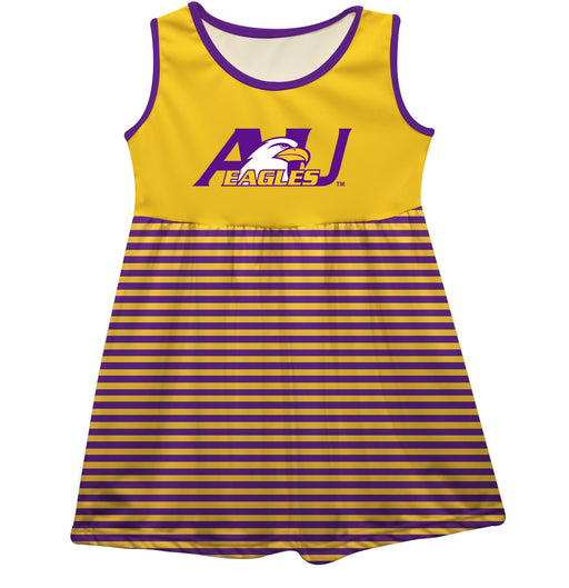 Ashland Eagles AU Vive La Fete Girls Game Day Sleeveless Tank Dress Solid Gold Logo Stripes on Skirt