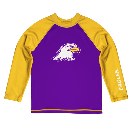 Ashland Eagles AU Vive La Fete Purple and Gold Long Sleeve Raglan Rashguard