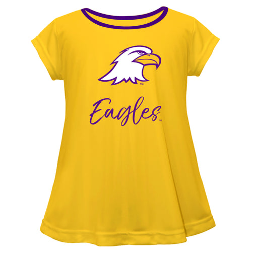 Ashland Eagles AU Vive La Fete Girls Game Day Short Sleeve Gold Top with School Logo and Name
