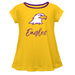 Ashland Eagles AU Vive La Fete Girls Game Day Short Sleeve Gold Top with School Logo and Name