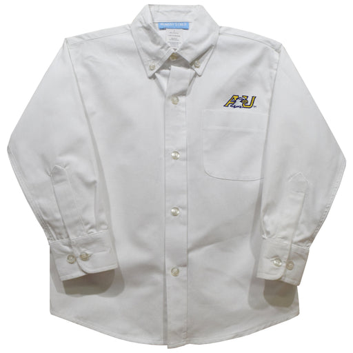 Ashland University AU Eagles Embroidered White Long Sleeve Button Down Shirt