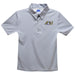 Ashland University AU Eagles Embroidered Gray Stripes Short Sleeve Polo Box Shirt
