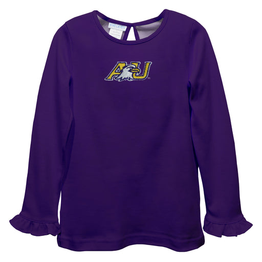 Ashland University AU Eagles Embroidered Purple Knit Long Sleeve Girls Blouse