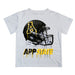 App State Mountaineers Original Dripping Football Helmet White T-Shirt by Vive La Fete