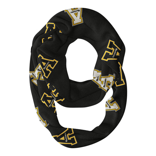 Appalachian State Mountaineers Infinity Scarf Black All Over Logo - Vive La Fête - Online Apparel Store
