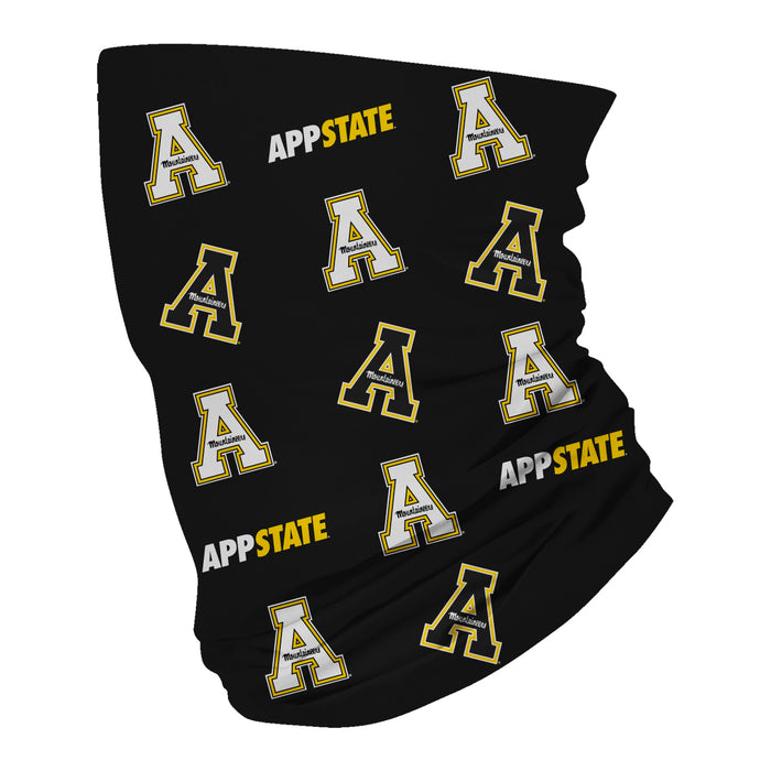 Appalachian State Mountaineers Neck Gaiter Black All Over Logo - Vive La Fête - Online Apparel Store