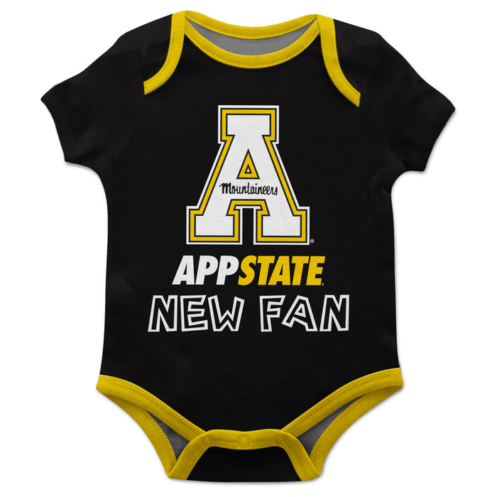 Appalachian State Mountaineers Black Boys Onesie Short Sleeve - Vive La Fête - Online Apparel Store