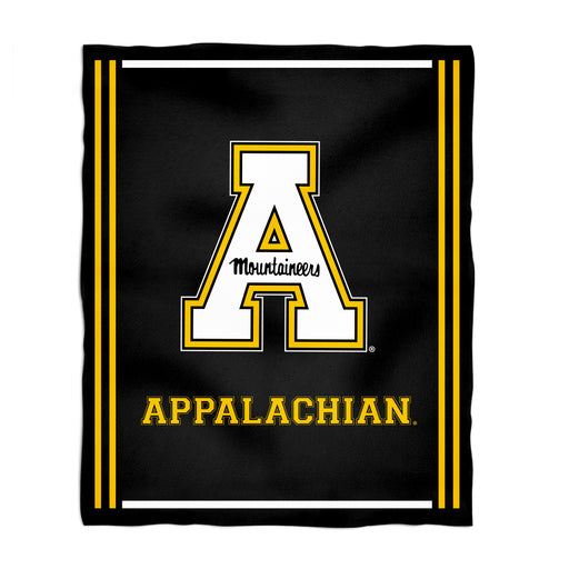 Appalachian State Mountaineers Vive La Fete Kids Game Day Black Plush Soft Minky Blanket 36 x 48 Mascot