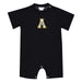 Appalachian State Mountaineers Embroidered Black Knit Short Sleeve Boys Romper