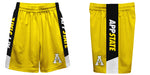 App State Mountaineers Vive La Fete Game Day Gold Stripes Boys Solid Black Athletic Mesh Short - Vive La Fête - Online Apparel Store