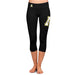 App State Mountaineers Vive La Fete Game Day Collegiate Large Logo on Thigh and Waist Girls Black Capri Leggings