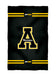 App State Mountaineers Vive La Fete Game Day Absorbent Premium Black Beach Bath Towel 31 x 51 Logo and Stripes