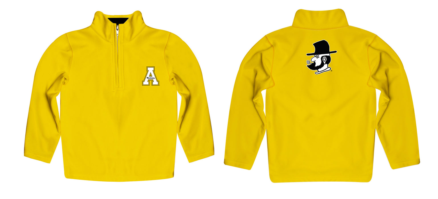 App State Mountaineers Vive La Fete Game Day Solid Gold Quarter Zip Pullover Sleeves - Vive La Fête - Online Apparel Store