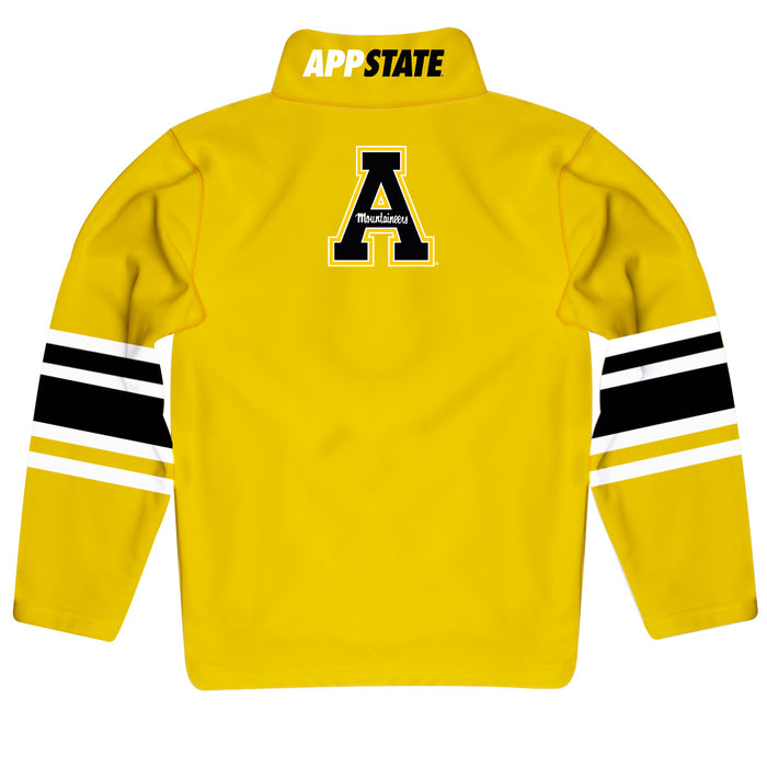 App State Mountaineers Vive La Fete Game Day Gold Quarter Zip Pullover Stripes on Sleeves - Vive La Fête - Online Apparel Store