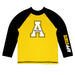 App State Mountaineers Vive La Fete Gold and Black Long Sleeve Raglan Rashguard