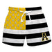 App State Mountaineers Vive La Fete Game Day Black White Gold Flag Swimtrunks V1