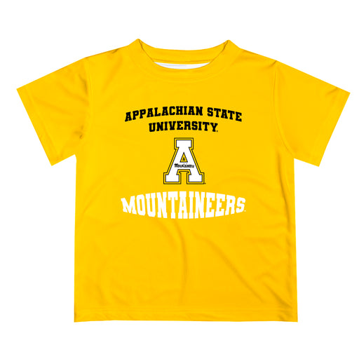 App State Mountaineers Vive La Fete Boys Game Day V2 Gold Short Sleeve Tee Shirt