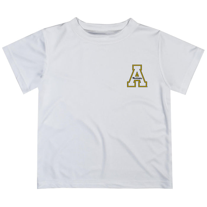 Appalachian State Mountaineers Hand Sketched Vive La Fete Impressions Artwork Boys White Short Sleeve Tee Shirt