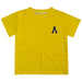 Appalachian State Mountaineers Hand Sketched Vive La Fete Impressions Artwork Boys Gold Short Sleeve Tee Shirt