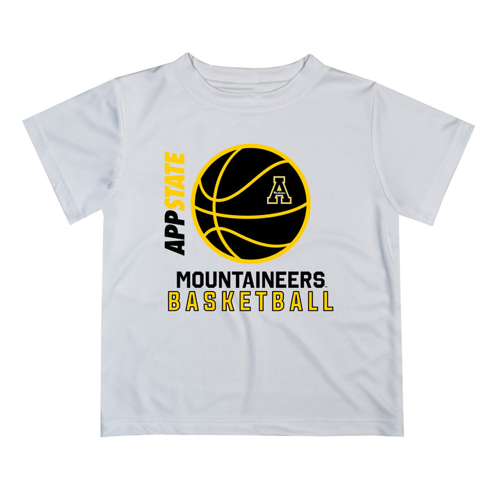 App State Mountaineers Vive La Fete Basketball V1 White Short Sleeve Tee Shirt