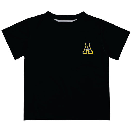 Appalachian State Mountaineers Hand Sketched Vive La Fete Impressions Artwork Boys Black Short Sleeve Tee Shirt
