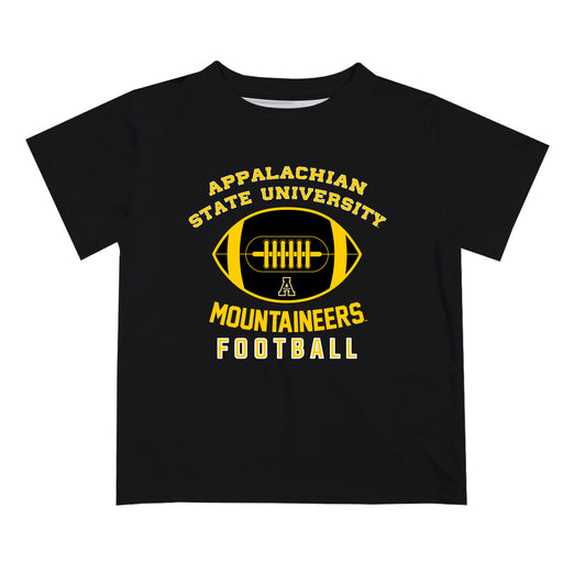App State Mountaineers Vive La Fete Football V2 Black Short Sleeve Tee Shirt