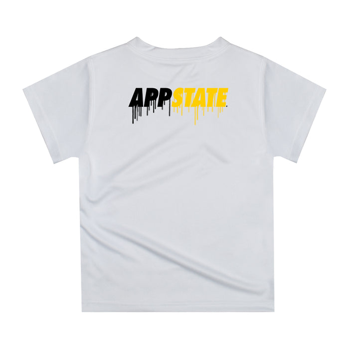 App State Mountaineers Original Dripping Baseball Helmet Heather Gray T-Shirt by Vive La Fete - Vive La Fête - Online Apparel Store