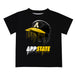 App State Mountaineers Original Dripping Baseball Helmet Black T-Shirt by Vive La Fete