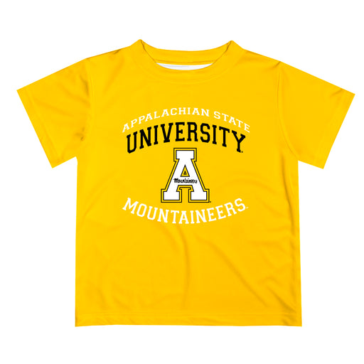 App State Mountaineers Vive La Fete Boys Game Day V1 Gold Short Sleeve Tee Shirt