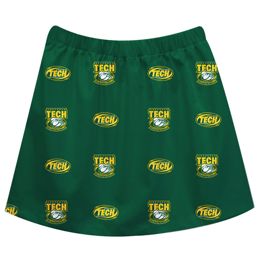 Arkansas Tech Jerry the Bulldog Green Skirt All Over Logo ATU - Vive La Fête - Online Apparel Store