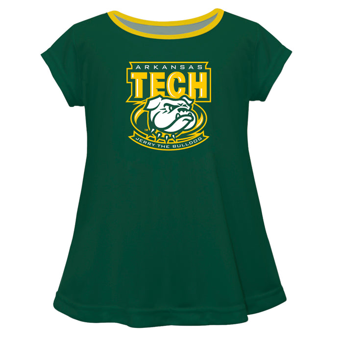 Arkansas Tech Jerry the Bulldog Green Short Sleeve Laurie Top ATU - Vive La Fête - Online Apparel Store