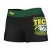 Arkansas Tech Jerry the Bulldog ATU Logo on Thigh & Waistband Black & Green Women Yoga Booty Workout Shorts 3.75 Inseam"