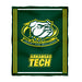 Arkansas Tech Jerry the Bulldog ATU Vive La Fete Kids Game Day Green Plush Soft Minky Blanket 36 x 48 Mascot