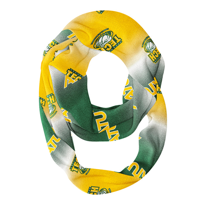 Arkansas Tech Jerry the Bulldog Vive La Fete All Over Logo Game Day Collegiate Women Ultra Soft Knit Infinity Scarf