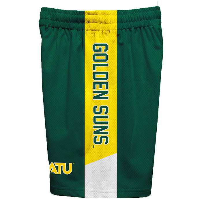 Arkansas Tech Jerry the Bulldog Vive La Fete Game Day Green Stripes Boys Solid Yellow Athletic Mesh Short - Vive La Fête - Online Apparel Store