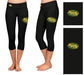 Arkansas Tech Jerry the Bulldog Vive La Fete Collegiate Large Logo on Thigh and Waist Girls Black Capri Leggings - Vive La Fête - Online Apparel Store