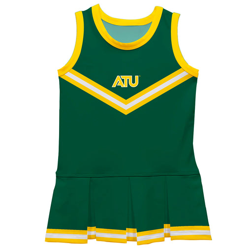 Arkansas Tech Jerry the Bulldog ATU Vive La Fete Game Day Green Sleeveless Cheerleader Dress