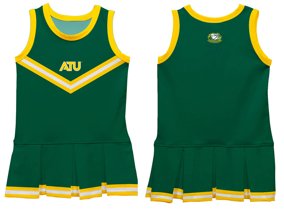 Arkansas Tech Jerry the Bulldog ATU Vive La Fete Game Day Green Sleeveless Youth Cheerleader Dress - Vive La Fête - Online Apparel Store